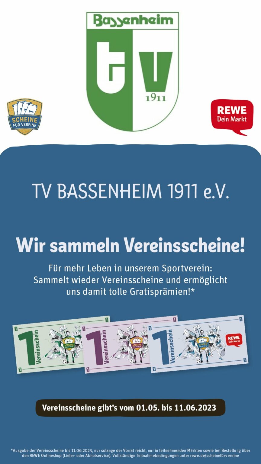 Unterst Tzt Den Tv Bassenheim Wieder Bei Der Rewe Aktion Scheine F R